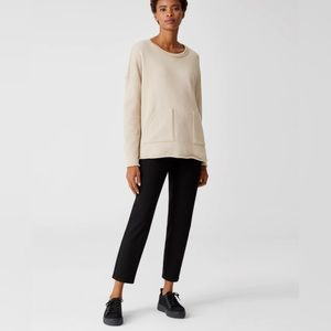 eileen fisher side zip slim ankle pants - Cotton Twill-black - Large- Nwt -$-148